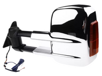 Left Side Extendable Towing Mirror with Indicator for 80 Series Toyota Landcruiser - Chrome - Electric Mirror-Spoilers and Bodykits Australia