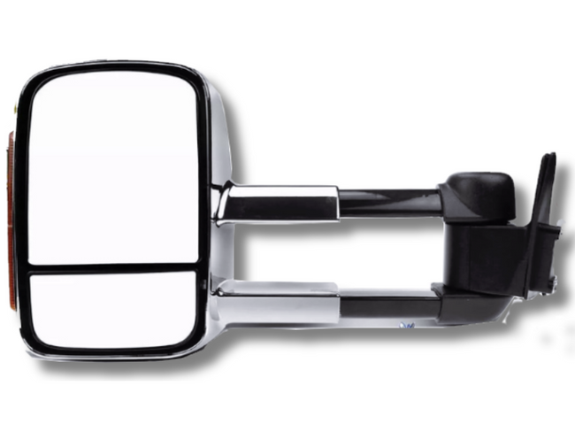 Left Side Extendable Towing Mirror with Indicator for 80 Series Toyota Landcruiser - Chrome - Electric Mirror-Spoilers and Bodykits Australia