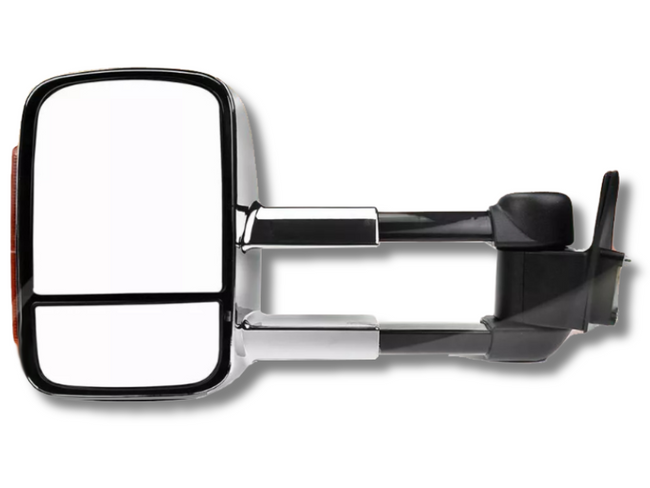 Left Side Extendable Towing Mirror with Indicator for 80 Series Toyota Landcruiser - Chrome - Electric Mirror-Spoilers and Bodykits Australia