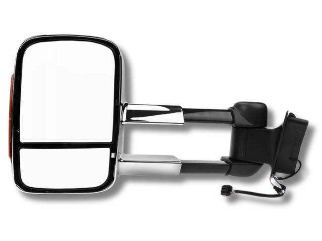 Left Side Extendable Towing Mirror with Indicator for Land Rover Discovery 3 & 4 - Electric Mirror - Chrome-Spoilers and Bodykits Australia