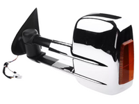 Left Side Extendable Towing Mirror with Indicator for MQ / MR Mitsubishi Triton - Chrome - Electric Mirror-Spoilers and Bodykits Australia