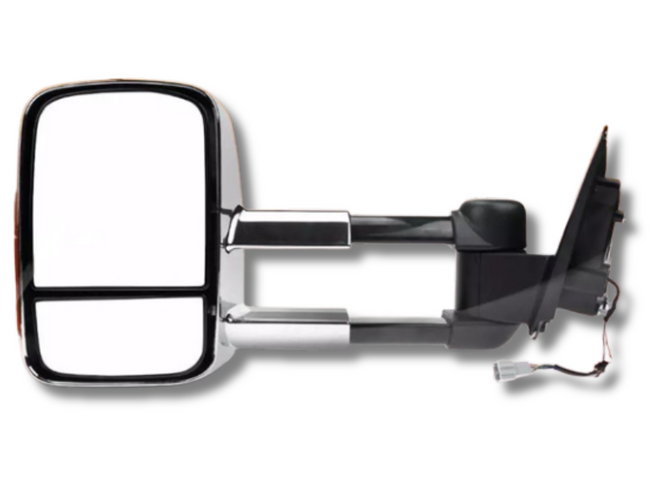 Left Side Extendable Towing Mirror with Indicator for PX1 / PX2 Ford Ranger / Everest UA - Chrome - Electric Mirror-Spoilers and Bodykits Australia