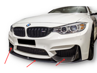 Matt Black Front Bumper Lip & Carbon Fibre Splitters for BMW M3 F80 / M4 F82 / F83 (2014 - 2019) - Spoilers and Bodykits Australia