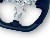 Matt Carbon Fibre & Leather Steering Wheel with Red Centre Line & Stitching for Nissan 370Z (2008 Onwards) - Spoilers and Bodykits Australia
