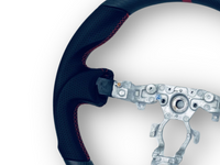 Matt Carbon Fibre & Leather Steering Wheel with Red Centre Line & Stitching for Nissan 370Z (2008 Onwards) - Spoilers and Bodykits Australia