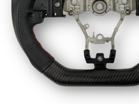 Matt Carbon Fibre & Leather Steering Wheel with Red Centre Line & Stitching for Subaru WRX STI / Levorg (2015 - 2021) - Spoilers and Bodykits Australia