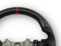 Matt Carbon Fibre & Leather Steering Wheel with Red Centre Line & Stitching for Subaru WRX STI / Levorg (2015 - 2021) - Spoilers and Bodykits Australia