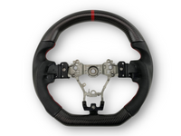 Matt Carbon Fibre & Leather Steering Wheel with Red Centre Line & Stitching for Subaru WRX STI / Levorg (2015 - 2021) - Spoilers and Bodykits Australia