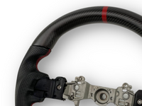 Matt Carbon Fibre & Leather Steering Wheel with Red Centre Line & Stitching for Subaru WRX STI / Levorg (2015 - 2021) - Spoilers and Bodykits Australia