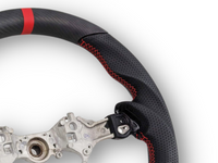 Matt Carbon Fibre & Leather Steering Wheel with Red Centre Line & Stitching for Toyota 86 / Subaru BRZ (2017 - 2023+) - Spoilers and Bodykits Australia