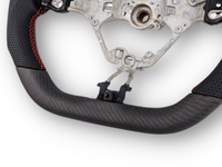 Matt Carbon Fibre & Leather Steering Wheel with Red Centre Line & Stitching for Toyota 86 / Subaru BRZ (2017 - 2023+) - Spoilers and Bodykits Australia