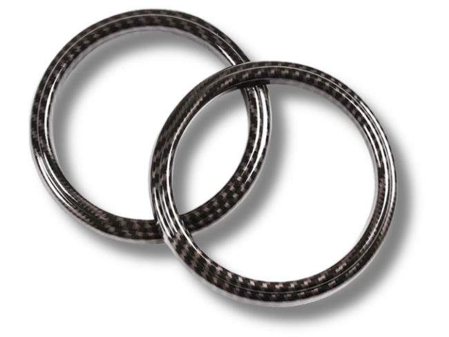 Outer Dashboard Air Vent Ring Trims for Toyota 86 / Subaru BRZ - Carbon Fibre Look - Pair (2012 - 2020)-Spoilers and Bodykits Australia