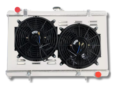 Radiator, Shroud, Fans & Relay for Nissan 180SX / S13 2.0L SR20DET Manual - 3-Rows (1989 - 1994) - Spoilers and Bodykits Australia