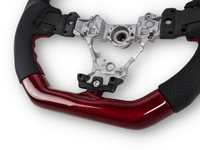 Red Carbon Fibre & Leather Steering Wheel with Red Centre Line & Stitching for Subaru WRX STI / Levorg (2015 - 2021) - Spoilers and Bodykits Australia