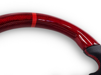 Red Carbon Fibre & Leather Steering Wheel with Red Centre Line & Stitching for Subaru WRX STI / Levorg (2015 - 2021) - Spoilers and Bodykits Australia