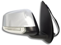 Right Driver Side Door Mirror with LED Puddle Light & Heating Function for D40 Nissan Navara - Chrome (2005 - 2015)-Spoilers and Bodykits Australia