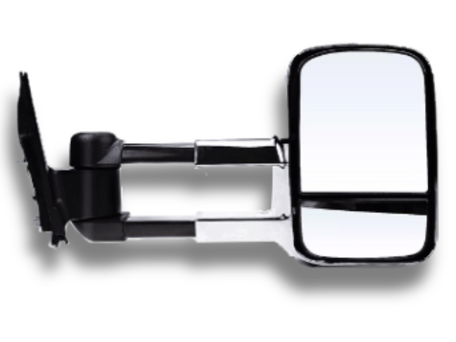 Right Side Extendable Towing Mirror for Mitsubishi Pajero NM / NP / NS / NT / NW - Chrome - Electric Mirror-Spoilers and Bodykits Australia