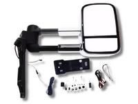 Right Side Extendable Towing Mirror with Indicator for 70 / 75 / 78 / 79 Series Toyota Landcruiser - Chrome - Electric Mirror-Spoilers and Bodykits Australia