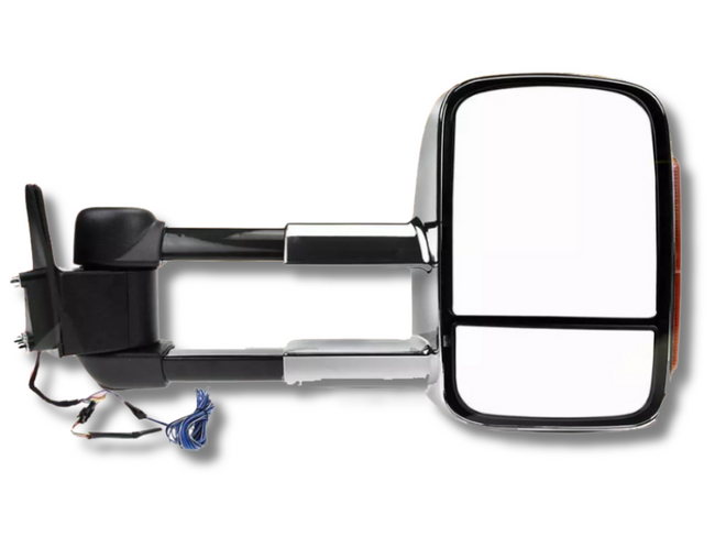Right Side Extendable Towing Mirror with Indicator for 80 Series Toyota Landcruiser - Chrome - Electric Mirror-Spoilers and Bodykits Australia