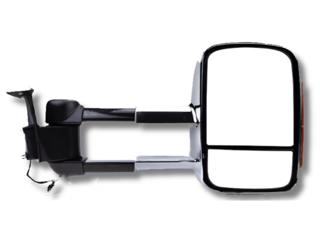 Right Side Extendable Towing Mirror with Indicator for 80 Series Toyota Landcruiser - Chrome - Electric Mirror-Spoilers and Bodykits Australia