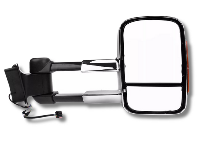 Right Side Extendable Towing Mirror with Indicator for Land Rover Discovery 3 & 4 - Chrome - Electric Mirror-Spoilers and Bodykits Australia