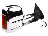 Right Side Extendable Towing Mirror with Indicator for MQ / MR Mitsubishi Triton - Chrome - Electric Mirror-Spoilers and Bodykits Australia