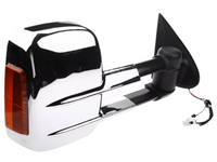 Right Side Extendable Towing Mirror with Indicator for MQ / MR Mitsubishi Triton - Chrome - Electric Mirror-Spoilers and Bodykits Australia