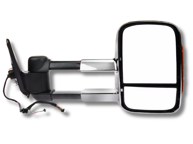 Right Side Extendable Towing Mirror with Indicator for MQ / MR Mitsubishi Triton - Chrome - Electric Mirror-Spoilers and Bodykits Australia