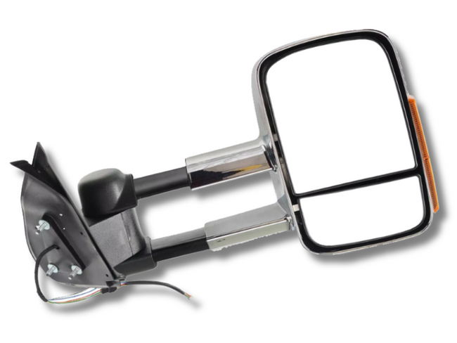 Right Side Extendable Towing Mirror with Indicator for Toyota Hilux - Chrome - Electric Mirror (2005 - 2015)-Spoilers and Bodykits Australia