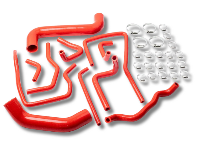 Silicone Radiator Hose Kit for Subaru Impreza STI GDA / GDB EJ207 - Red (2002 - 2007)-Spoilers and Bodykits Australia