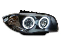 Angel Eye HALO Projector CCFL Head Lights for BMW E81 / E82 / E87 / E88 - Black (2004 - 2011 Models) - Spoilers And Bodykits Australia