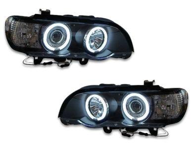 Angel Eye HALO Projector CCFL Head Lights for BMW X5 E53 - Black (2000 - 2003 Models) - Spoilers And Bodykits Australia