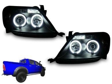 Angel Eye HALO Projector CCFL Head Lights for Toyota Hilux - Black (2005 - 2010 Models) - Spoilers and Bodykits Australia