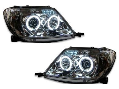Angel Eye HALO Projector CCFL Head Lights for Toyota Hilux - Chrome (2005 - 2010 Models) - Spoilers And Bodykits Australia