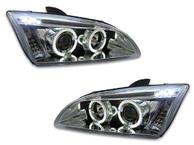 Angel Eye HALO Projector Head Lights for Ford Focus XR5 MK2 - Chrome (2004 - 2008 Models) - Spoilers And Bodykits Australia