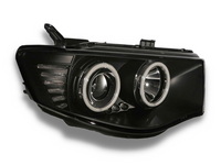 Angel Eye HALO Projector Head Lights for Mitsubishi Triton ML  MN - Black (2006 - 2015 Models) - Spoilers And Bodykits Australia