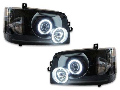 Angel Eye HALO Projector Head Lights for Toyota Hiace - Black (2004 - 2010 Models) - Spoilers And Bodykits Australia