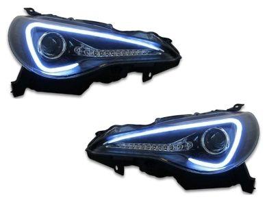 DRL 3D LED Projector Head Lights with Sequential Indicators for Toyota 86 GTS  Subaru BRZ - Black (2012 - 2016 Models) - Spoilers And Bodykits Australia