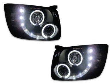 DRL Angel Eye HALO Projector CCFL Head Lights for Toyota Hiace - Black (2011 - 2014 Models) - Spoilers And Bodykits Australia