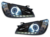 DRL Angel Eye HALO Projector Head Lights for Lexus IS200 / IS300 - Black (1999 - 2005 Models) - Spoilers And Bodykits Australia