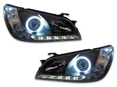 DRL Angel Eye HALO Projector Head Lights for Lexus IS200 / IS300 - Black (1999 - 2005 Models) - Spoilers And Bodykits Australia