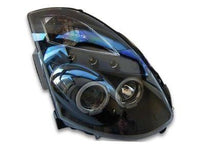 DRL Angel Eye HALO Projector Head Lights for Nissan Skyline Infiniti G35  V35 350GT 2-Door Coupe - Black - Spoilers And Bodykits Australia