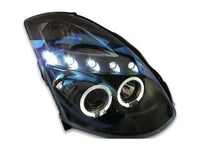 DRL Angel Eye HALO Projector Head Lights for Nissan Skyline Infiniti G35  V35 350GT 2-Door Coupe - Black - Spoilers And Bodykits Australia