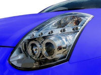 DRL Angel Eye HALO Projector Head Lights for Nissan Skyline Infiniti G35  V35 350GT 2-Door Coupe - Chrome - Spoilers And Bodykits Australia