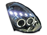 DRL Angel Eye HALO Projector Head Lights for Nissan Skyline Infiniti G35  V35 350GT 2-Door Coupe - Chrome - Spoilers And Bodykits Australia
