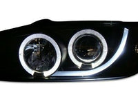 DRL Angel Eye HALO Projector Head Lights for Subaru Impreza WRX GC - Chrome (1992 - 2000 Models) - Spoilers And Bodykits Australia