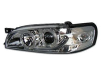 DRL Angel Eye HALO Projector Head Lights for Subaru Impreza WRX GC - Chrome (1992 - 2000 Models) - Spoilers And Bodykits Australia