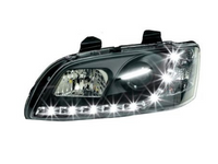 DRL Head Lights for VE Holden Commodore Series 2 - Black - Spoilers And Bodykits Australia