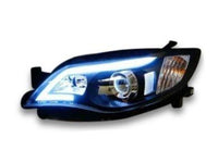DRL Projector Head Lights for Subaru Impreza WRX  STI  RS - Black (2008 - 2013 Models) - Spoilers And Bodykits Australia