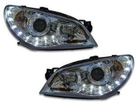 DRL Projector Head Lights for Subaru Impreza WRX  STI  RX - Chrome (2005 - 2007 Models) - Spoilers And Bodykits Australia